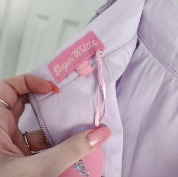 Dolls Kill Sugar Thrillz Wish You Well Mini Skirt Light Purple - M - Picture 2 of 5